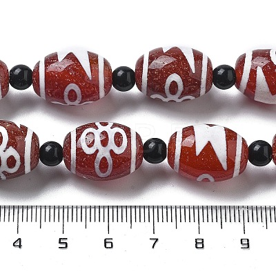 Tibetan Style dZi Beads Strands G-NH0037-C02-01-1