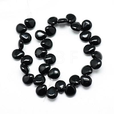Natural Black Stone Beads Strands G-T005-01-1