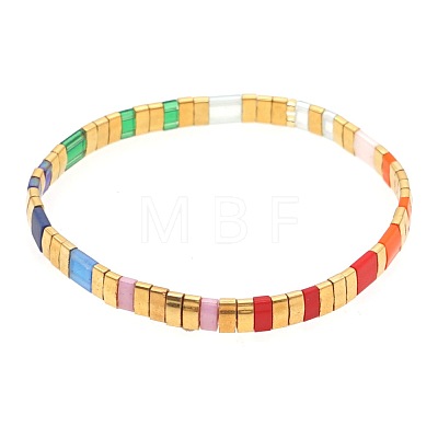 Rainbow Bohemian Style Glass Beads Stretch Bracelets RM1844-28-1