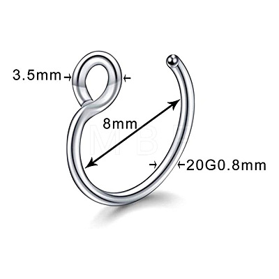 316 Surgical Stainless Steel Clip on Nose Rings WGA7223-12-1