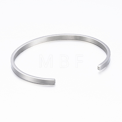 304 Stainless Steel Inspirational Cuff Bangles BJEW-K173-12P-1