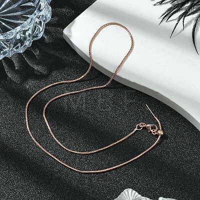 1mm Rack Plating Brass Snake Chain Adjustable Slider Necklaces for Women Men MAK-L044-38RG-1