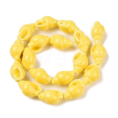 Handmade Printed Porcelain Beads Strand PORC-T133-01D-1