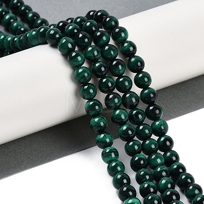 Natural Malachite Beads Strands G-F461-05-8mm-1