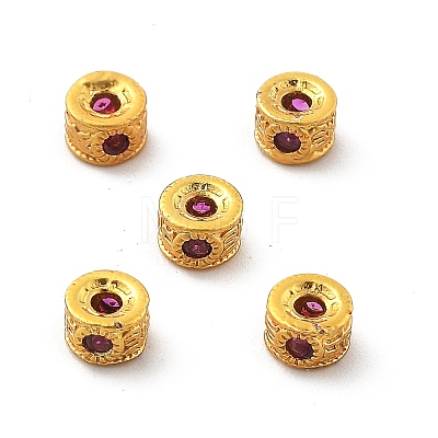 Brass Micro Pave Cubic Zirconia Beads KK-R216-11G-02-1