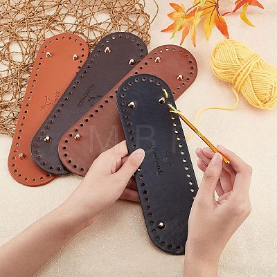 WADORN 4Pcs 4 Colors PU Leather Bag Nail Bottoms FIND-WR0005-55-1