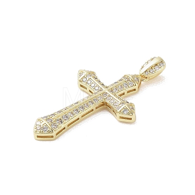 Real 18K Gold Plated Brass Micro Pave Cubic Zirconia Pendants KK-A209-04F-G-1