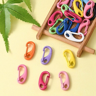 20Pcs Spray Painted Alloy Push Gate Snap Keychain Clasp Findings FIND-YW0001-74-1