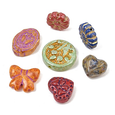 Painted Glass Beads GL-CBA4370-03-1