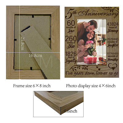 Natural Wood Photo Frames AJEW-WH0292-067-1