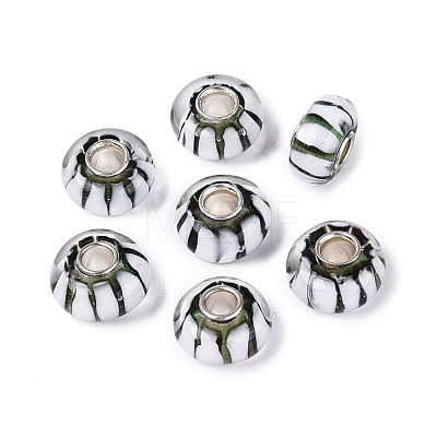 Handmade Lampwork & Brass Core European Beads LAMP-N044-01S-01-1