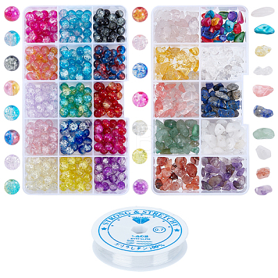 AHANDMAKER 2 Sets 2 Style Natural & Synthetic Gemstone & Shell Beads DIY-GA0002-26-1