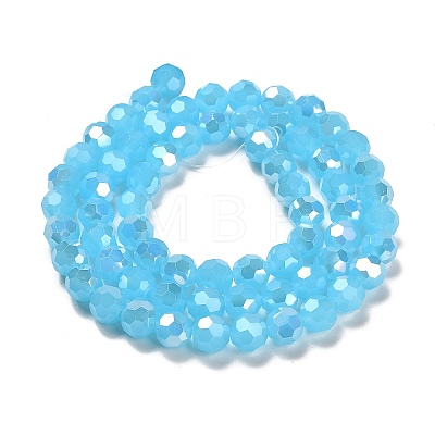 Imitation Jade Glass Beads Stands EGLA-A035-J8mm-B04-1