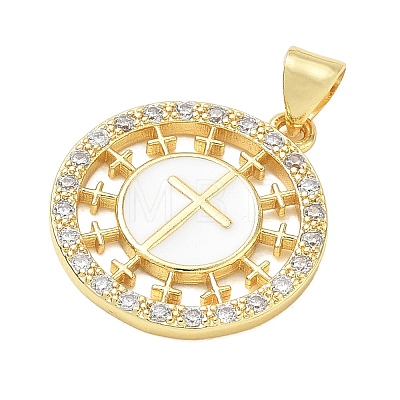 Religion Cross Brass Micro Pave Clear Cubic Zirconia Pendants CU-CBA83A6-03E-G02-1