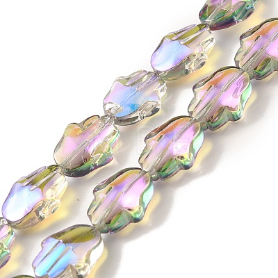 Transparent Electroplate Glass Beads Strands EGLA-F159-HR02-1