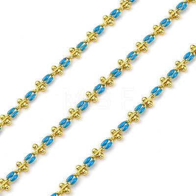 Brass Enamel Link Chains CHC-L050-07G-11-1