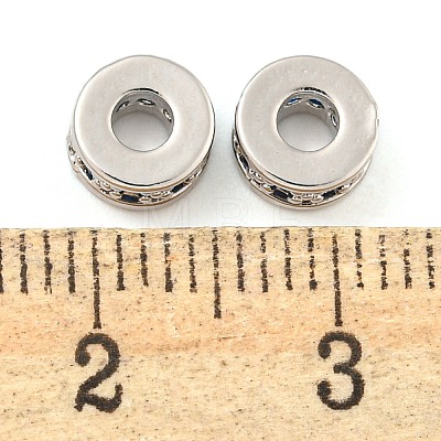 Rack Plating Brass Micro Pave Cubic Zirconia Spacer Beads KK-F089-39B-P06-1