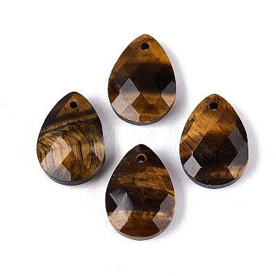 Natural Tiger Eye Pendants G-N362-13A-1