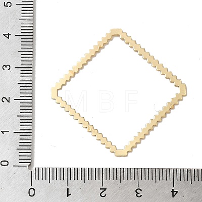 Rhombus Rack Plating Brass Linking Rings KK-G480-02LG-1