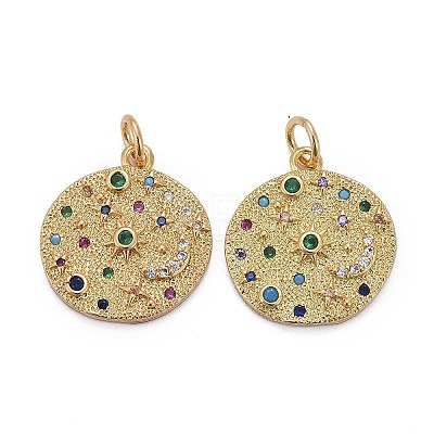 Brass Micro Pave Colorful Cubic Zirconia Pendants X-ZIRC-Z011-09G-A-1