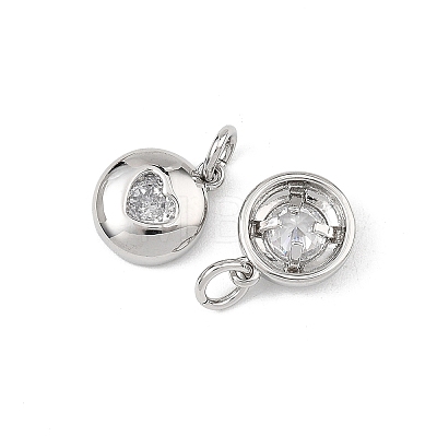 SHEGRACE Valentine's Day Brass Clear Cubic Zirconia Charms XGRQ3P533-594P-1