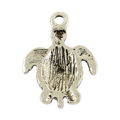 Tibetan Style Alloy Sea Turtle Pendants TIBEP-22101-AS-LF-1
