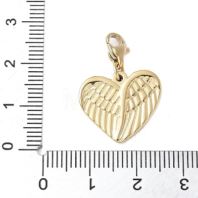 304 Stainless Steel Heart with Wing Pendant Decoration STAS-S165-12G-1