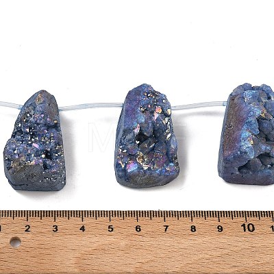 Electroplated Natural Druzy Agate Beads Strands G-N0259-07-1