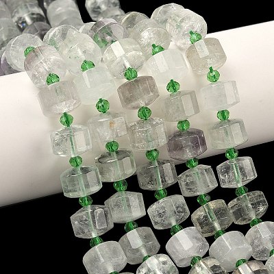 Natural Green Quartz Beads Strands G-G453-G02-7x12mm-1