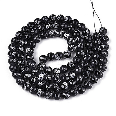 Baking Paint Glass Beads X1-DGLA-N015-8mm-10-1