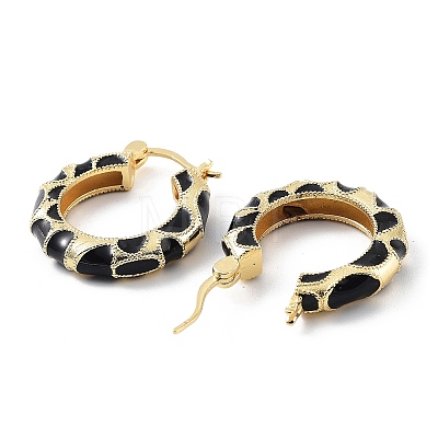 Ring Rack Plating Brass Enamel Hoop Earrings for Women KK-Z038-10G-1