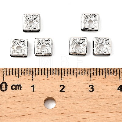 Brass Rhinestone Spacer Beads X-RSB072-04S-1