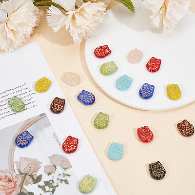 40Pcs Owl Glass Beads GLAA-PA0001-65-1