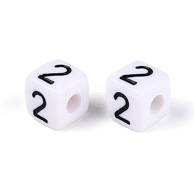 Opaque Acrylic European Large Hole Beads SACR-N020-01B-03-1