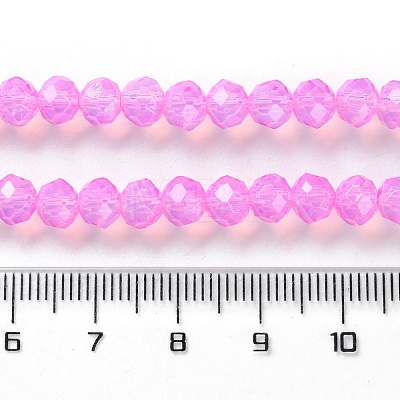 Baking Painted Transparent Glass Beads Strands DGLA-A034-J6MM-D05-1