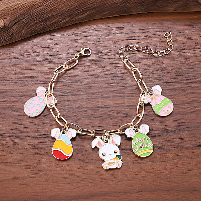 Easter Alloy Enamel Charm Bracelets FS-WG61259-02-1