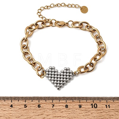 304 Stainless Steel Link Bracelets BJEW-K264-02B-G-1