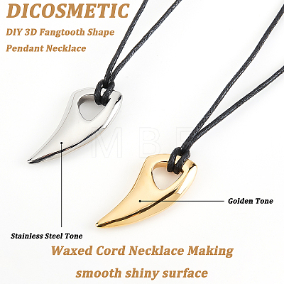 DIY 3D Fangtooth Shape Pendant Necklace Making Kit DIY-DC0001-67-1
