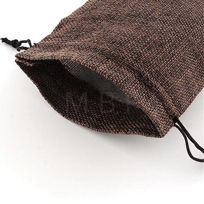 Polyester Imitation Burlap Packing Pouches Drawstring Bags ABAG-R004-18x13cm-10-1