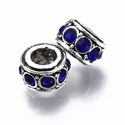 Alloy Rhinestone European Beads MPDL-Q212-001A-RS-1