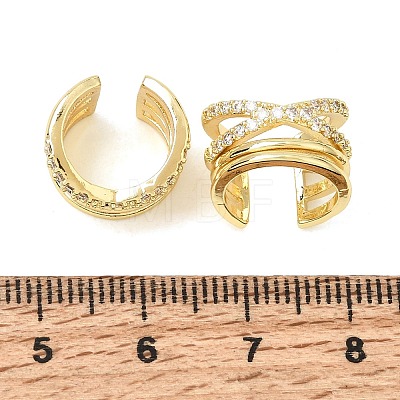 Brass Micro Pave Cubic Zirconia Cuff Earrings for Women CU-CBAE7DF-19G-1