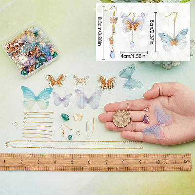 DIY Butterfly Earring Making Kit DIY-SC0020-33-1