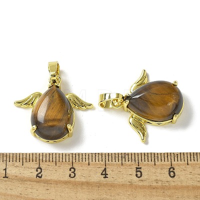 Natural Tiger Eye Pendants KK-F888-01G-27-1