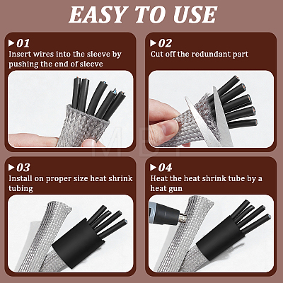 304 Stainless Steel Wire Braided Strap STAS-WH0044-114D-1