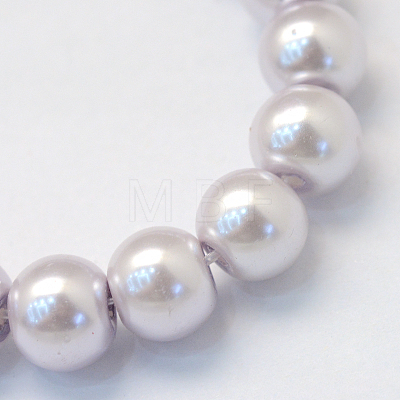 Baking Painted Pearlized Glass Pearl Round Bead Strands X-HY-Q330-8mm-25-1