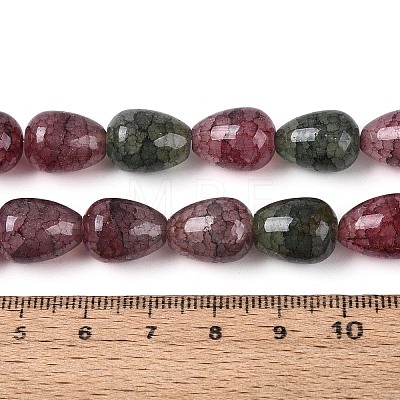 Baking Paint Crackle Glass Beads Strands DGLA-N019-03A-12-1