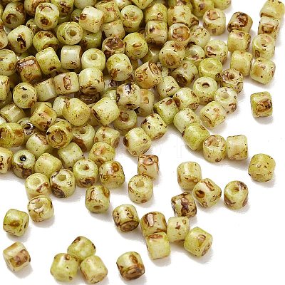 Picasso Glass Cylinder Seed Beads GLAA-C044-01C-1