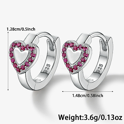 Rhodium Plated Platinum 925 Sterling Silver Micro Pave Cubic Zirconia Hoop Earrings AA4054-2-1