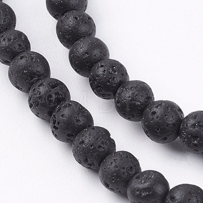 Natural Lava Rock Stone Bead Strands X-G-R193-18-4mm-1