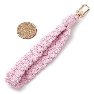 Handmade Macrame Cotton Threads Wrist Strap Pendant Decoration HJEW-JM02625-01-1